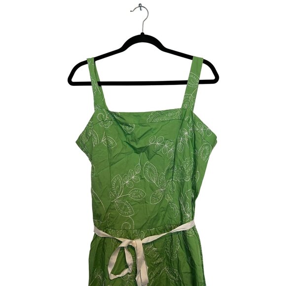 Danny & Nicole Green Floral Midi Dress Sleeveless Womens Size 14 Polyester Cotto - Picture 5 of 6